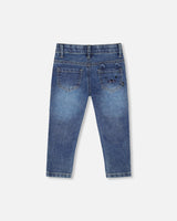 Jeans Blue Denim With Embroideries-4
