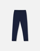 Organic Cotton Jersey Leggings Dark Blue With Cats-3