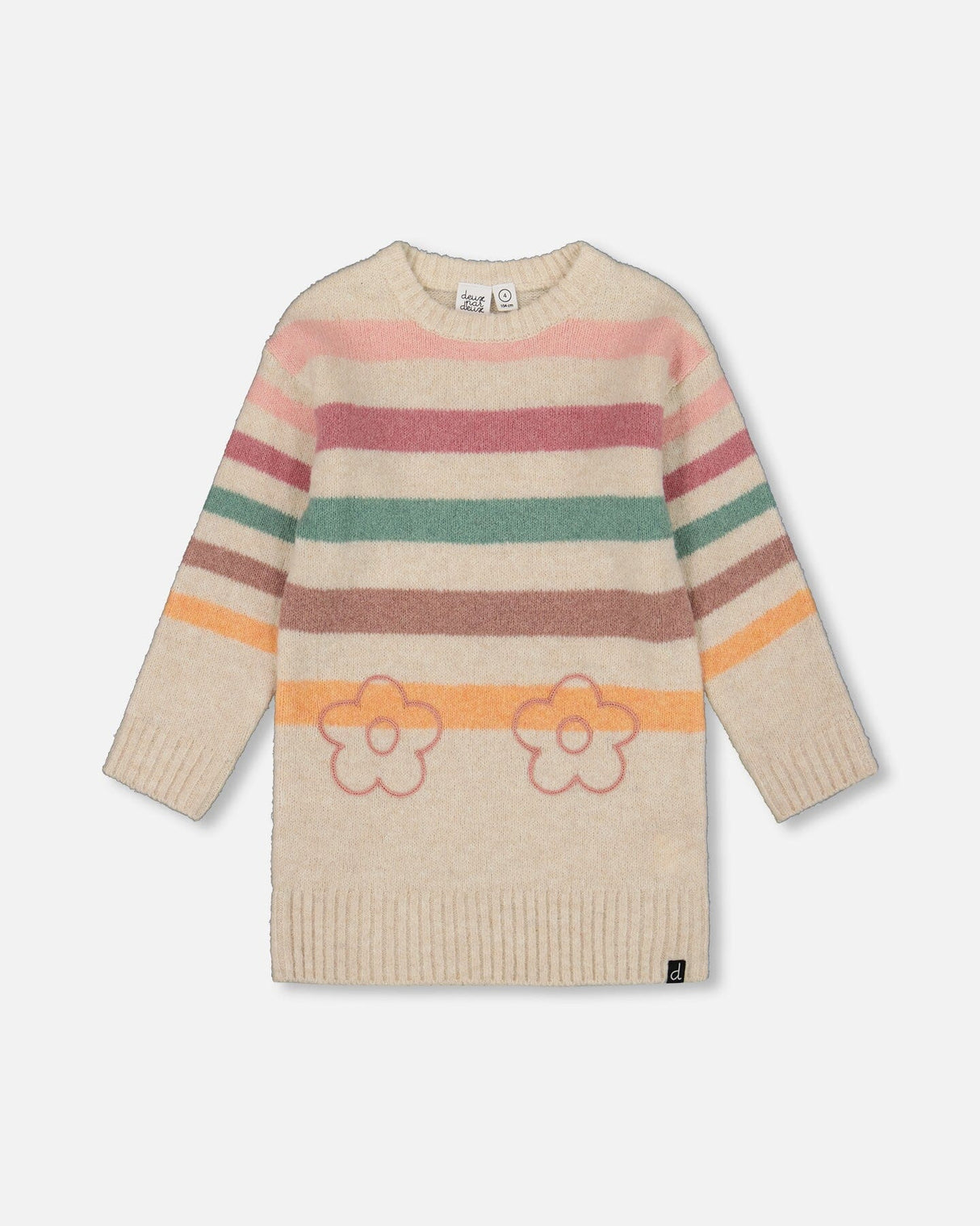 Knitted Tunic Off-White With Stripes-0