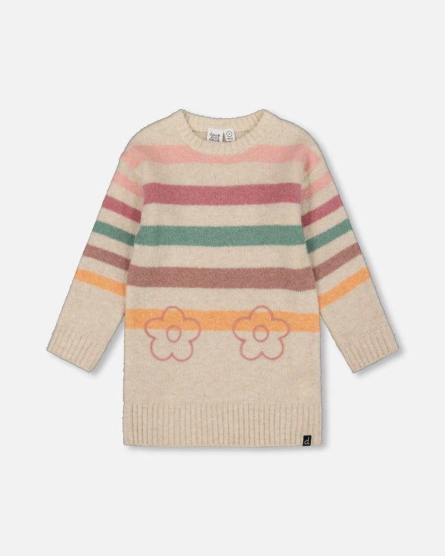 Knitted Tunic Off-White With Stripes-0