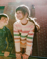 Knitted Tunic Off-White With Stripes-1