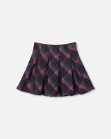 Pleated Milano Skirt Red And Navy Plaid-0