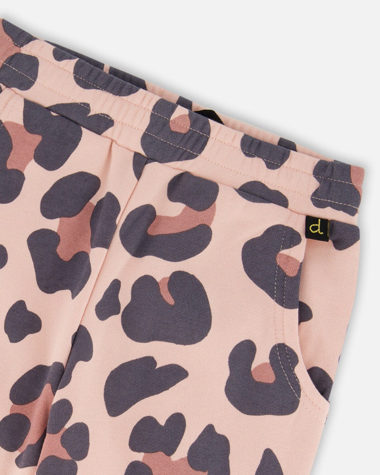 French Terry Wide Leg Sweatpants Pink Leopard-3