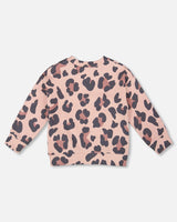 French Terry Sweatshirt Pink Leopard-2
