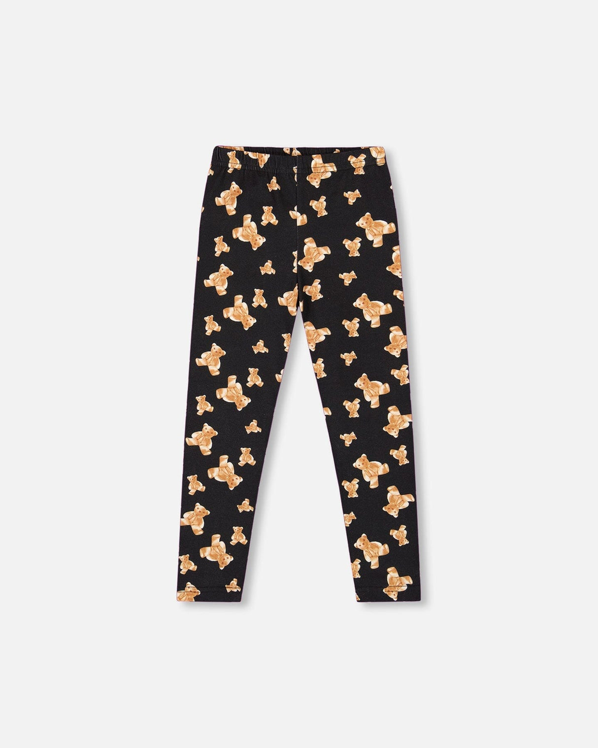 Jersey Leggings Black Teddy Bear Print-1