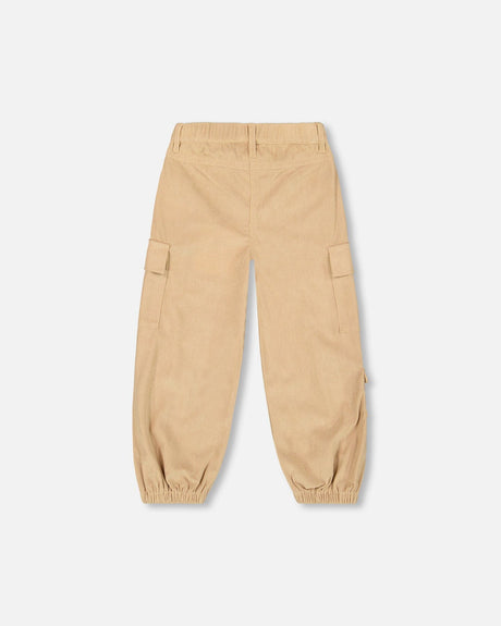 Parachute Corduroy Pants With Cargo Pockets Light Pecan Brown-3