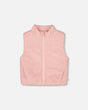 Corduroy Puffy Sleeveless Vest Dusty Pink-0