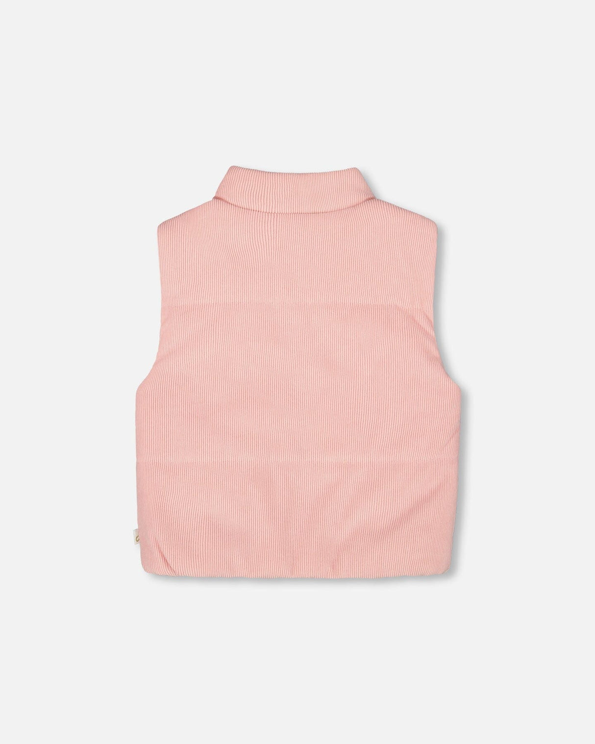 Corduroy Puffy Sleeveless Vest Dusty Pink-3