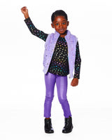 Shiny Stretch Leggings Purple-1