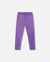 Shiny Stretch Leggings Purple-2