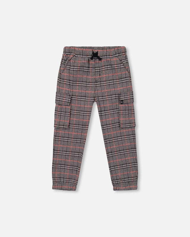 Plaid Cargo Pant Gray And Black-0