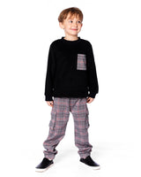 Plaid Cargo Pant Gray And Black-1