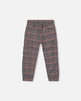 Plaid Cargo Pant Gray And Black-2