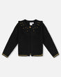 Knitted Cardigan With Rhinestones Black-0