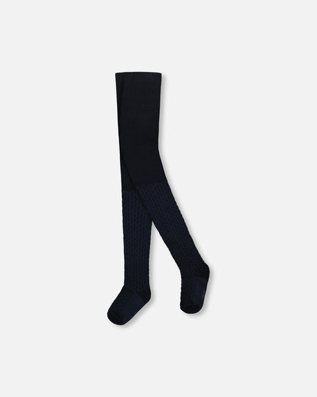 Knit Tights Navy Blue-0