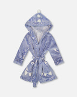 Plush Glow In The Dark Robe Blue And White-0