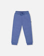 Fleece Sweatpants With Articulated Knees Blue-0