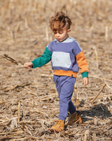 Fleece Sweatpants With Articulated Knees Blue-1