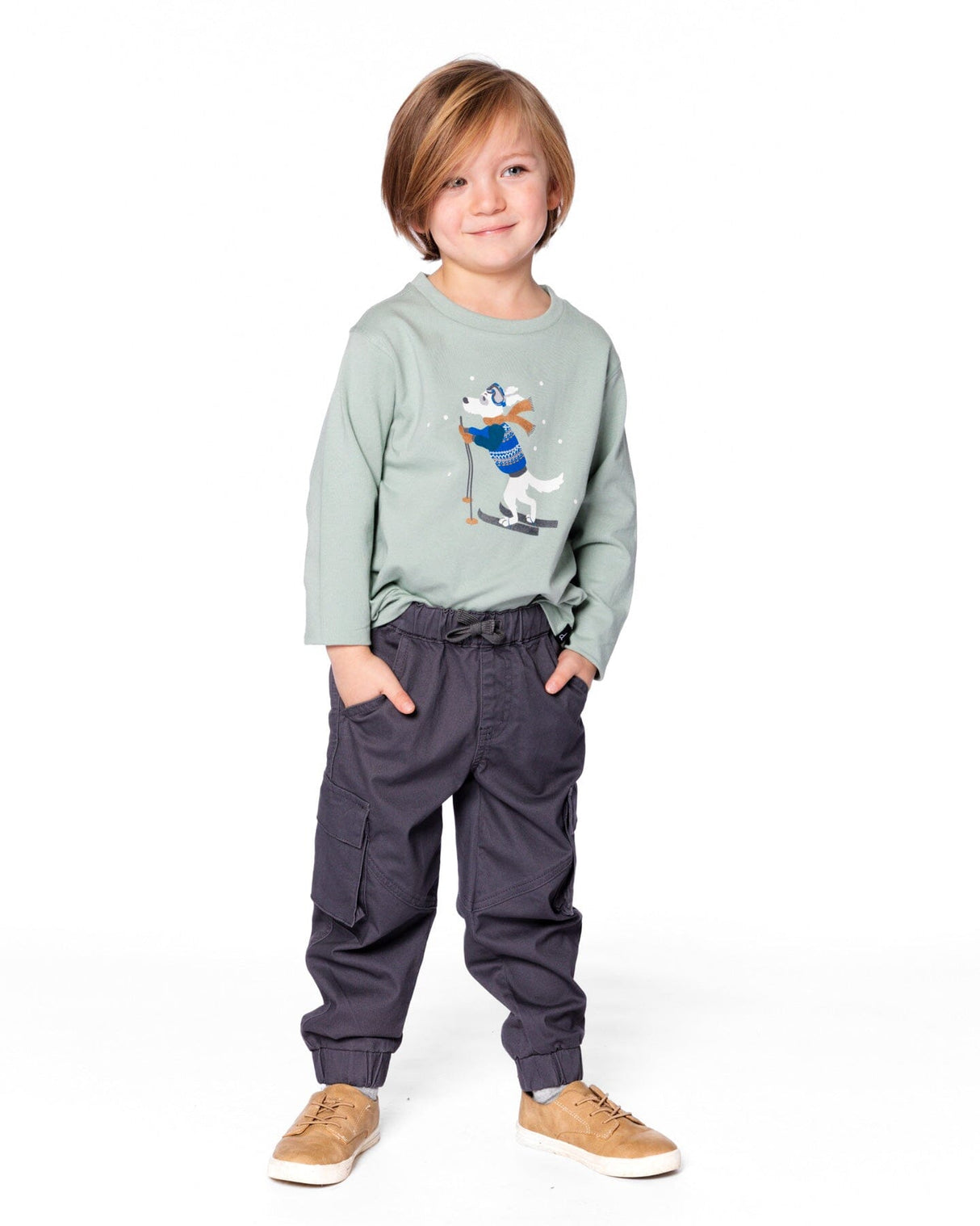 Long Sleeve Organic Cotton Jersey Tee Jade Green-2