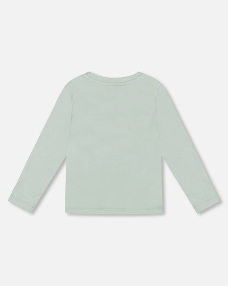 Long Sleeve Organic Cotton Jersey Tee Jade Green-3