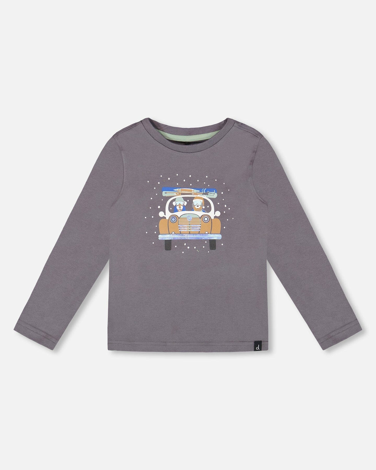 Long Sleeve Organic Cotton Jersey Tee Dark Gray-0