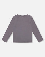 Long Sleeve Organic Cotton Jersey Tee Dark Gray-2