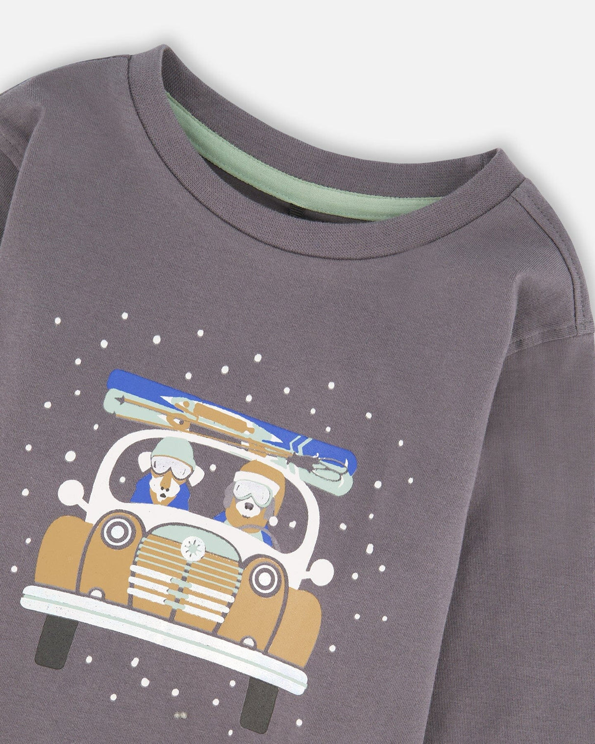 Long Sleeve Organic Cotton Jersey Tee Dark Gray-3