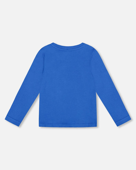 Long Sleeve Organic Cotton Jersey Tee Blue-2