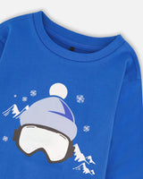 Long Sleeve Organic Cotton Jersey Tee Blue-3