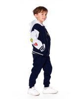 Fleece Sweatpants With Pockets Navy Blue-1