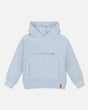 Pullover Hooded Fleece Sweatshirt With Zip Pocket Light Blue-0