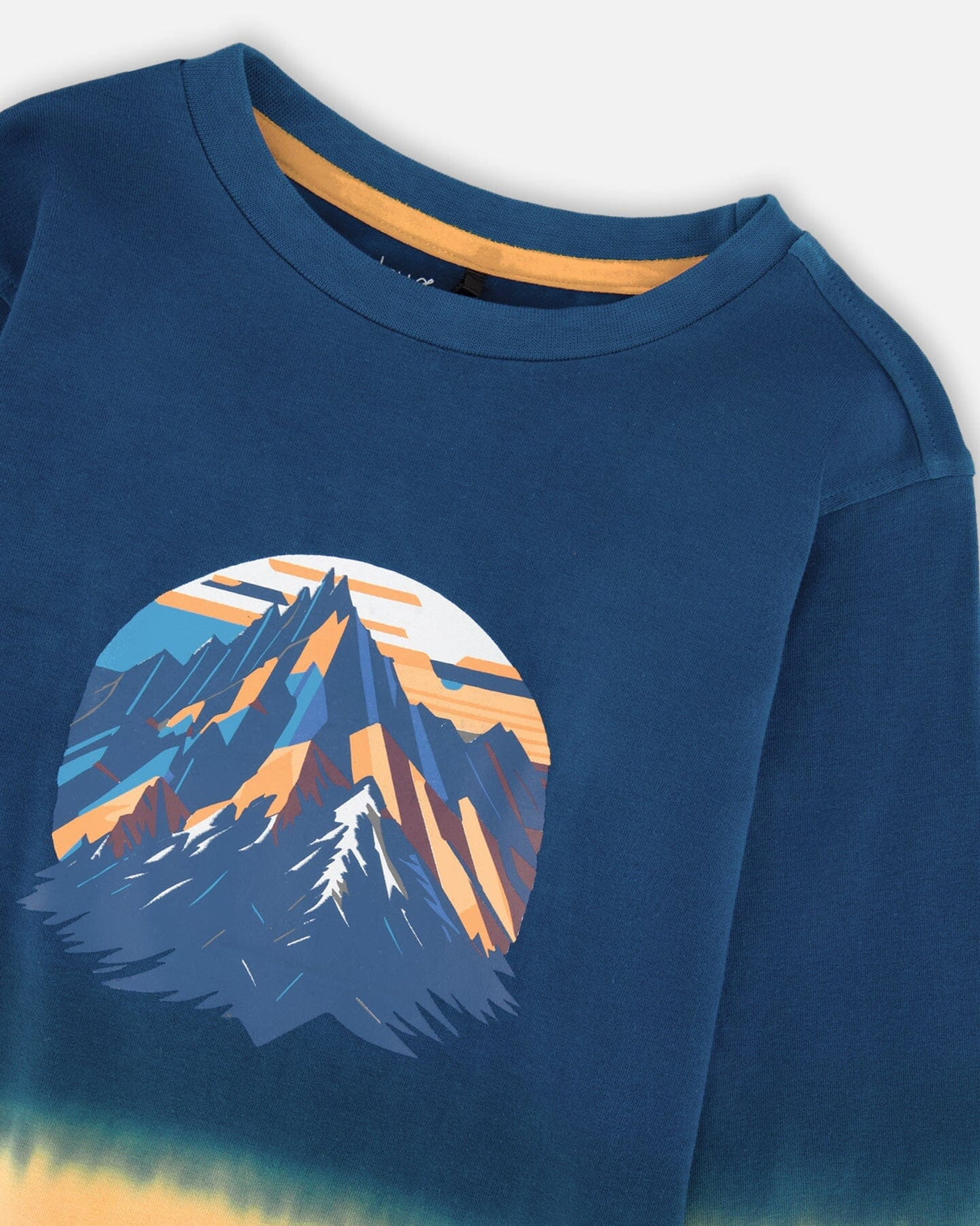 Long Sleeve Organic Cotton Gradient Jersey Tee Dark Teal-3