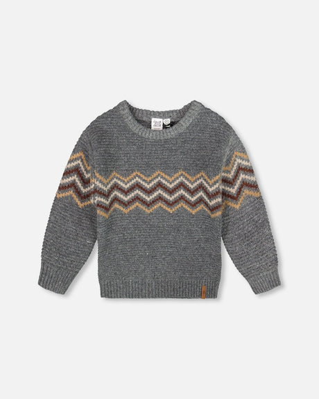 Knit Sweater Dark Heather Gray-0