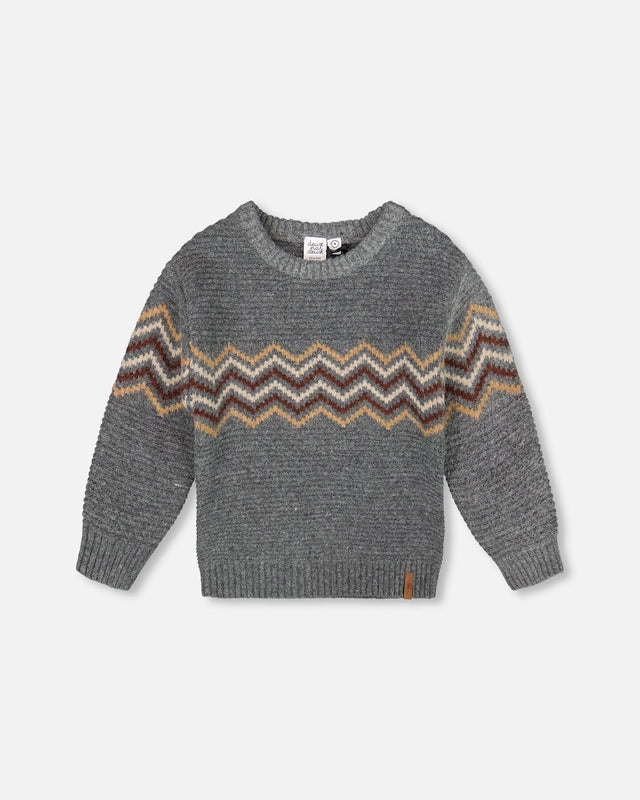 Knit Sweater Dark Heather Gray-0