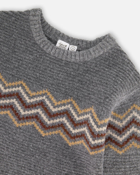 Knit Sweater Dark Heather Gray-3