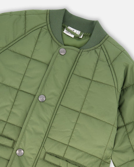 Quilted Mid-Season Jacket Khaki-4