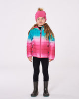 Quilted Mid-Season Jacket Green And Pink Gradient-1