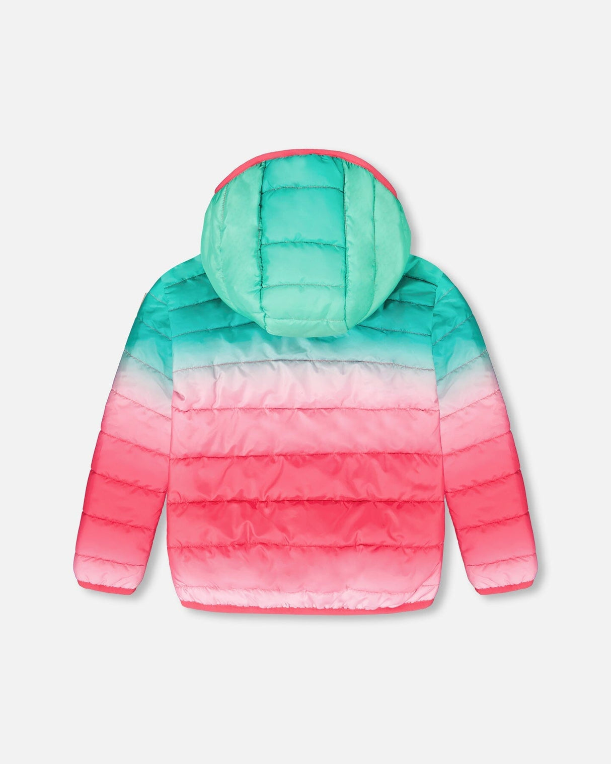 Quilted Mid-Season Jacket Green And Pink Gradient-4