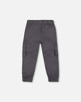 Twill Jogger Cargo Pants Dark Gray-2