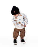 Twill Jogger Cargo Pants In Taupe-2