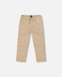 Twill Jogger Pants With Patch Pockets In Beige-0