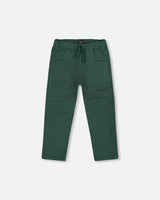 Twill Jogger Pants With Patch Pockets Forest Green-0