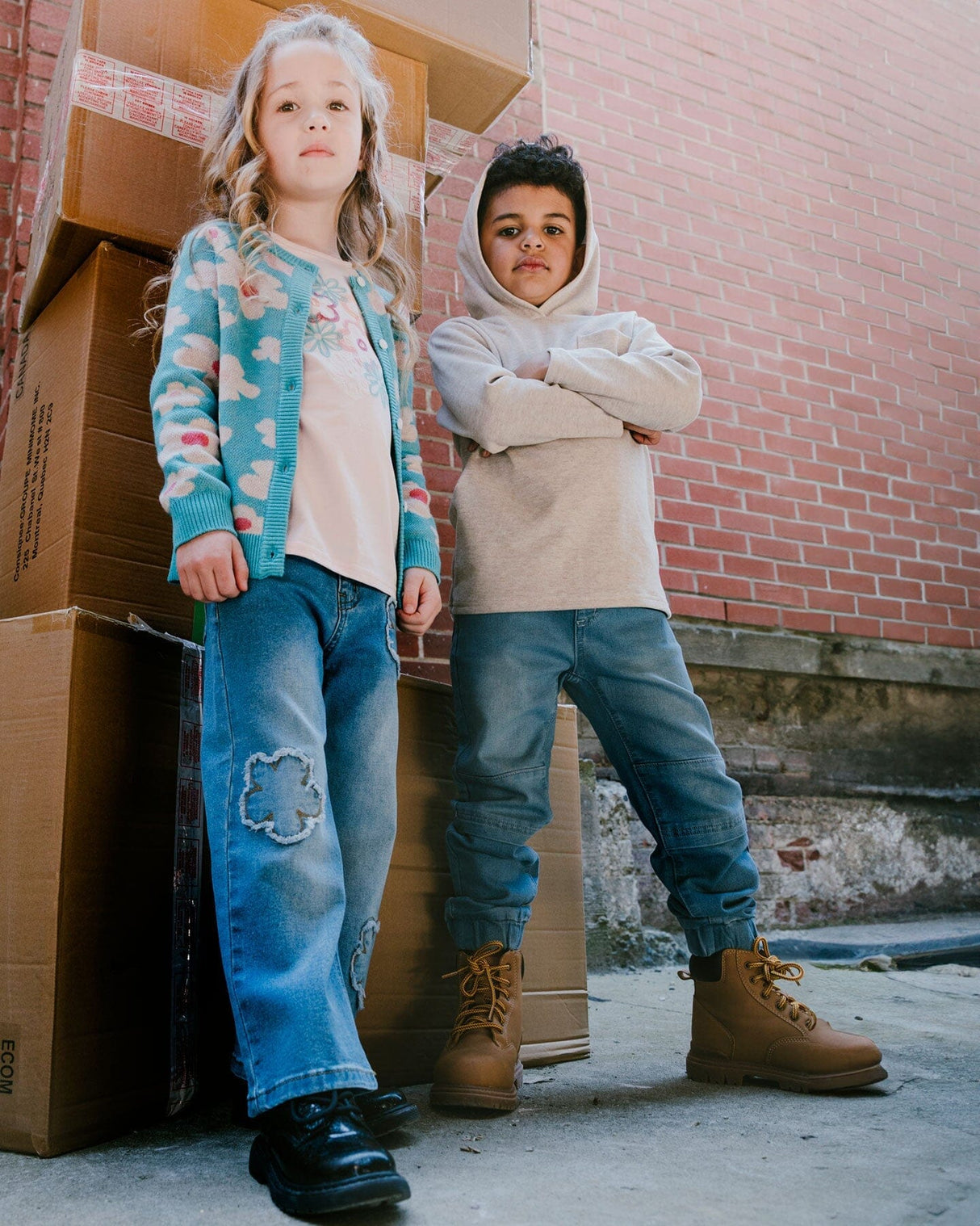 French Terry Jogger Pants Light Blue Denim-1