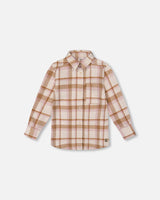 Plaid Overshirt Off-White, Beige And Pink-0