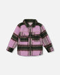 Zipped Plaid Overshirt Mauve And Green-0