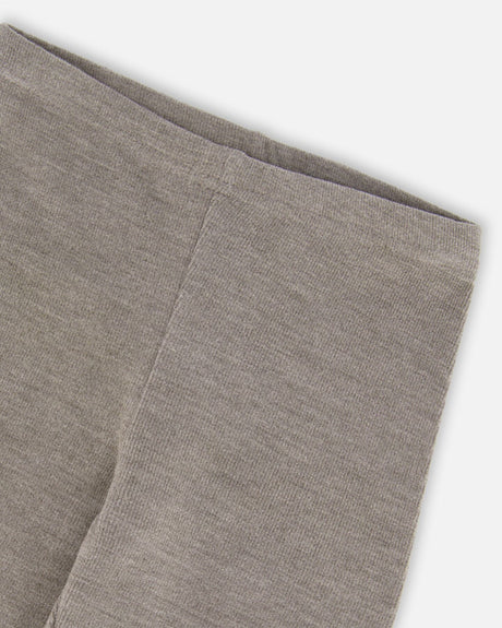 Super Soft Ribbed Leggings Heather Gray-2