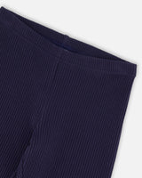Ribbed Leggings Navy Blue-2