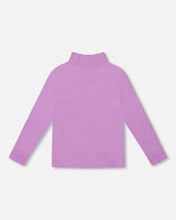 Super Soft Ribbed Mock Neck Top Lavender-2