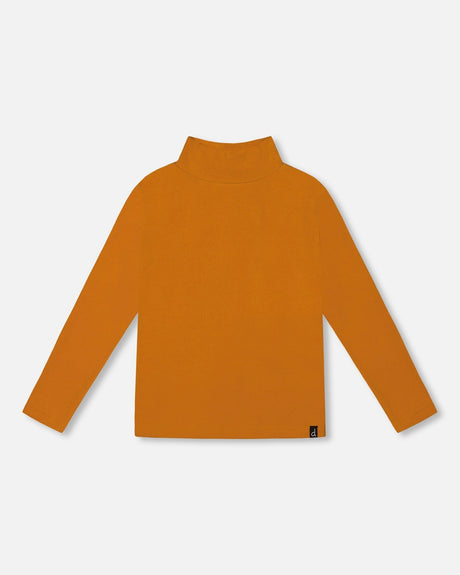 Super Soft Ribbed Mock Neck Top Golden Yellow-0