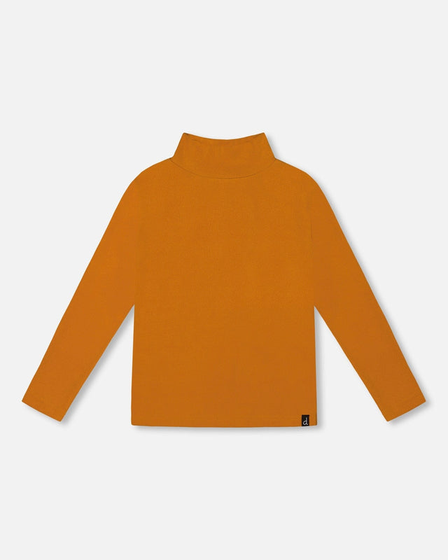 Super Soft Ribbed Mock Neck Top Golden Yellow-0